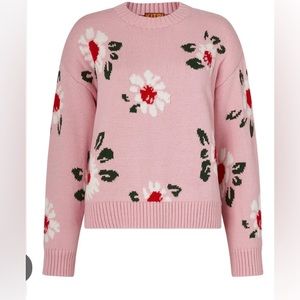 Kitri Pink Floral Crewneck Sweater